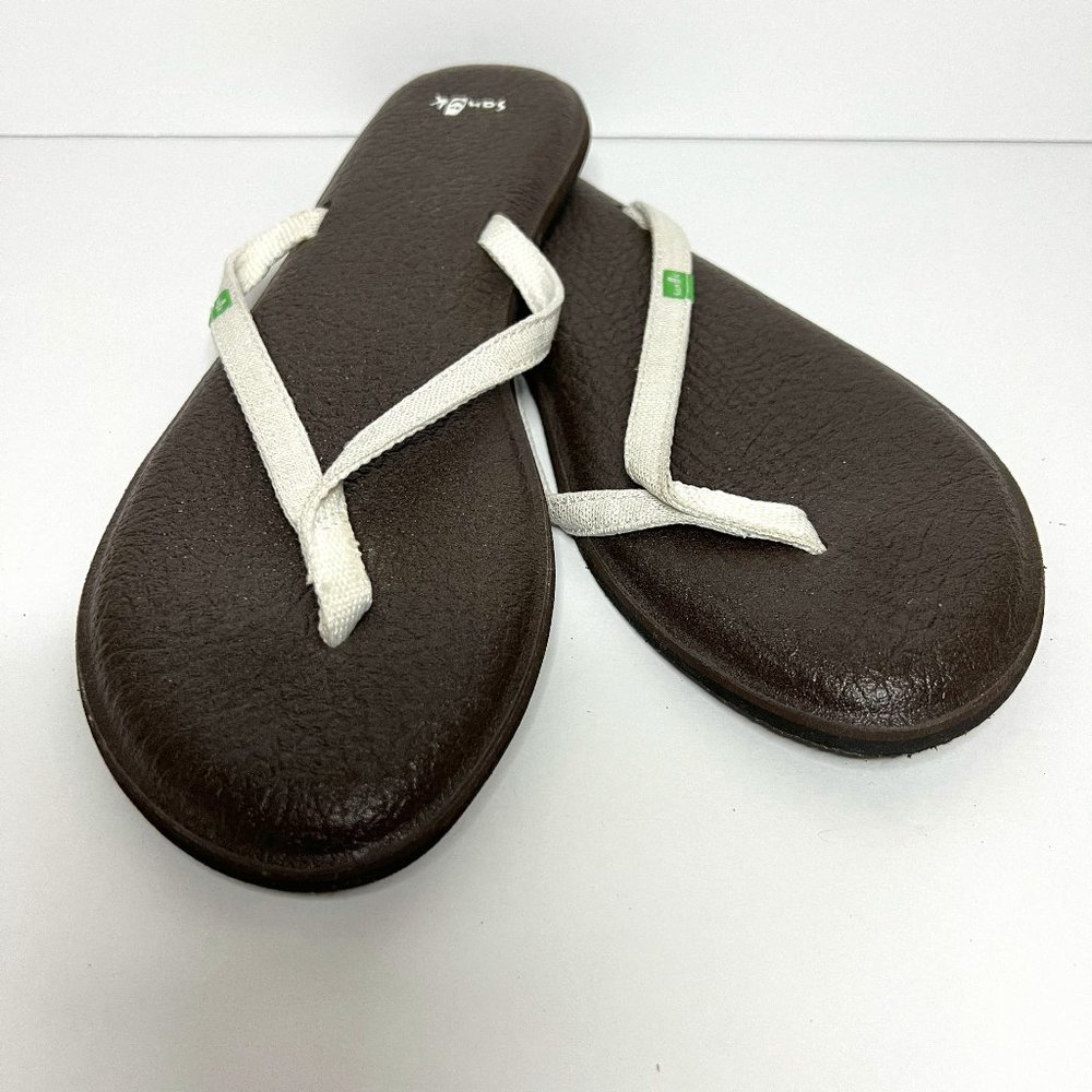 Sanuk Yoga Spree 2 Flip Flops 11B White